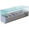 FORCAR-FREDDO G-RI14038V - Vetrina Ingredienti Pizzeria 140x38 cm, Cap. 4 GN1/3 + 1 GN1/2