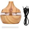 VIFERR Aroma Diffusore, 300ml Mini Diffusore di Oli Essenziali Umidificatore Elettrico a Ultrasuoni Diffusore Di Aromi In Legno con 7 LED a Colori per Home Yoga Office Spa
