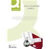 Q-Connect KF10638 - Etichette per stampante a getto d'inchiostro + laser e fotocopiatrice, 52,5 x 21,2 mm, confezione da 100, colore: Bianco