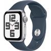 Apple Watch SE GPS - Smartwatch con Cassa 40mm in Alluminio Argento con Cinturino Sport Blu Tempesta - M/L - MRE23QL/A