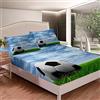 Loussiesd Set di Lenzuola da Calcio a Tema Sportivo, Set di Biancheria da Letto 3D con Calcetto, Lenzuolo con Angoli per Ragazzi e Ragazze e Bambini, per Letto Singolo, con 1 Federa