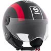 Sparco Riders Sp601, Moto Demi-Jet, Casco Scooter Omologato ECE 22.06, Peso & Dimensioni Ridotte per Città e Sottosella Unisex-Adulto, Nero/Rosso, XL