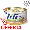 Life Cat Natural Salmone e Pollo - Lattina Da 85 Gr - CONFEZIONE RISPARMIO