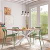 DEGHI Tavolo 160x90 cm con top rovere e gambe incrociate bianco - Focal
