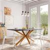 DEGHI Tavolo 160x90 cm con top antracite e gambe incrociate rovere chiaro - Focal