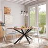 DEGHI Tavolo 160x90 cm con top rovere e gambe incrociate nero - Focal