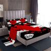 Loussiesd Mr Mrs - Set di biancheria da letto per letto per lui e lei, con scritta in lingua inglese Love Men Women King and Queen - Lenzuolo con angoli per letto matrimoniale e king size, colore: rosso, nero