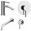 Parama Set miscelatori: lavabo ad incasso bidet senza scarico e incasso doccia monocomando cromato | Bette