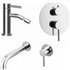 Parama Set miscelatori: lavabo ad incasso bidet senza scarico e incasso doccia c/deviatore cromato | Bette