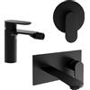 Parama Set miscelatori: lavabo ad incasso bidet senza scarico e incasso doccia monocomando nero opaco | Kerry