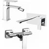 Parama Set miscelatori: lavabo ad incasso bidet senza scarico ed esterno doccia cromato | Ingrid