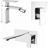 Parama Set miscelatori: lavabo ad incasso bidet senza scarico e incasso doccia monocomando cromato | Ingrid
