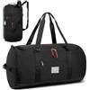 TAIHOYIN Borsa da viaggio con scomparto per scarpe, grande borsa sportiva, da uomo, donna, impermeabile, Weekender, A-nero., 60L, viaggi, campeggio, weekend, pernottamento, palestra, sport, fitness