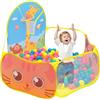 Ruspela pieghevole portatile Pop Up Ball Pool Play Tent con canestro da basket arancione per bambini, casetta da gioco per interni/esterni con borsa di stoccaggio (palline non incluse)