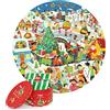 Boppi Puzzle Bambini 150 Pezzi - Giochi Bambini Per 5 6 7 8 Anni - Giochi In Scatola Educativi - Gioco Da Tavolo - Regalo Bambina e Bambino Puzzle Natale - Diametro 58cm - Ecofriendly