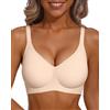 Vertvie Reggiseni da donna comodi senza ferretto push up reggiseno senza cuciture di supporto copertura completa Racerback reggiseni per tutti i giorni, nero, L