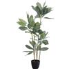 Kare Pianta decorativa di design Calathea, verde, anallergica, facile da pulire, senza polline o muffe, oggetto decorativo per soggiorno, grande pianta artificiale, con vaso, 140 x 22 x 22 cm (altezza
