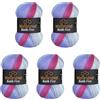 Wollbiene 5 gomitoli di lana Batik Fine da 100 g, 500 g, con gradiente, multicolore (2000 bacca viola)