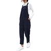 CROSTRITON Salopette Vintage Velluto a coste Baggy Senza Maniche Cinghia Totale Tute Pantaloni, Blu, M