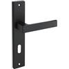 Gedotec Set di maniglie a leva nero opaco [BB - Porta della camera - Ovale] 1x ferramenta per porte a piastra lunga I Maniglie per porte interne Din standard 72 mm I Maniglia per porte di spessore 35