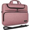DOMISO 14 Pollici Borsa PC Impermeabile Custodia Messenger Ventiquattrore per Computer Portatile/Notebook/Apple/HP Stream 14 Pavilion 14 / Dell/Asus, Rosa+Nero