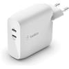 Belkin Boost Charge Doppio Caricabatteria da Parete GaN USB-PD da 68 W (Caricabatteria USB-C a Ricarica Rapida per iPhone, iPad Pro, Pixel, Galaxy, MacBook Pro e altri)