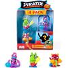 PIRATIX ADVENTURE WORLD Shark Treasure Series, confezione da 4, contiene 4 Piratix, 1 Crystal e 1 sorpresa e 4 accessori Crystal