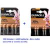 Duracell 400 batterie AA Stilo / AAA DURACELL Plus power (100 blister) assortite da voi