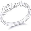 MeMeDIY Anello con Nomi Personalizzati per Donna, Anello con Nomi 1-4 Bambini, Anello in Argento Sterling con Placcato Oro, Placcato Oro Rosa, Regalo per Mamma Moglie (1 Nome, Taglia 12)