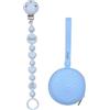BABY J ART Portaciuccio, Portasucchietto IN SILICONE, Catenella portaciuccio personalizzata con nome BUBBLE GHIACCIO BABYJART, ULTRA LEGGERA, lavabile, sicura per il bambino, compatibile con ciuccio MAM e CHICCO