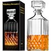 PARACITY Decanter Whisky, Decanter per Alcool da 890ML con Tappo in Vetro, Decanter per Bourbon in Confezione Regalo, Set Bicchieri Whisky, Decanter per Vino Particolare, Set Regalo Uomo