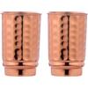 ANCIENTIMPEX HealthGoodsEu Set di 2 bicchieri con coperchio, in rame martellato, tazza in rame da viaggio, ayurvedici