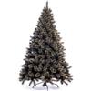 BAKAJI Albero di Natale Luxury 240cm 1434 Punte Nero e Oro Base a Croce Design Premium