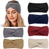 LIHELEI Fascia Capelli Donna Invernali, Cerchietti Maglia Spessa Fascia Testa Tinta Unita per regali Quotidiani Festiva-6PCS Nero/Rosso/Maroon/Bianco/Navy/Grigio
