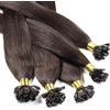 Hair2Heart 25 x 0.5g Extension Capelli Veri Cheratina - 50cm, Colore #4 Marrone Cioccolato, liscio
