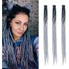 Dsoar Estensioni Dreadlock Sottili Clip in Dreads Dreads Fatti a Mano 3Pcs Crochet Loc Extensions 24 Inch/60 cm