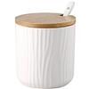OnePine 300ml Zuccheriera, Zuccheriera in ceramica rotonda con coperchio e cucchiaio, design elegante, per Casa e Cucina