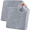 BXFUL Copriseduta Divano Elasticizzato in Ciniglia Fodera per Cuscino ad Alta Elasticità Cuscino per Divano Fodera per mobili Coprisedile per Divano Fodere per Cuscino (2PC 1 Posto,Grigio)