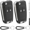 guobinZH 2 Pezzi Guscio Chiave Auto 2 Tasti Compatibile con Opel Insignia Astra Meriva Mokka Zafira Adam Chevrolet Cruze Aveo Orlando Spark Trax Matiz Captiva Telecomando Custodia Chiave Cover con Portachiavi