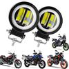 DREAMIZER Rotondo Fari anteriori Moto, 12V 24V Fari supplementari Moto, 6000K 40W 4000LM Motociclo del LED Fendinebbia compatibile con Jeep Wrangler ATV UTV Offroad Trattore Camion