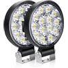 Willpower 2Pcs Fari LED Fuoristrada, 3,2 Pollici 42W, Impermeabile Faretti 12V per Auto Moto Trattore Camion Escavatore SUV ATV Barca
