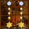 Qedertek Luci di Natale - 2 Pezzi Tenda Luminosa con Fiocco di Neve, Tenda Luci Natalizie a Batteria, Bianco Caldo, 2 Modalità, Timer, Luci Natale Decorativa per Albero di Natale, Finestra, Porta, Bar
