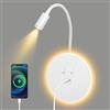 QCXWCJWD Lampada da Comodino, 3 in 1 Applique Led Flessibile Camera da Letto con Lnterruptore, Lampada da Lettura Comodino Porta di Ricarica USB, Lampada da Lettura a Parete Flessibile Lampada da Parete Camera