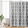 HANFU Tenda Doccia 180x200 cm, Tenda per Doccia Polyester Lavabile, Tende Doccia Asciugatura Rapida con 12 Ganci, Tenda Vasca da Bagno per Casa Hotel, Orlo Ponderato, Grigio Onde