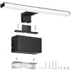 NBEASTKEY Lampada LED per specchio da bagno, 5W 30 cm 230 V Lampada da parete moderna per bagno e soggiorno, 4000 K Luce neutra Make-Up Light Lampada per specchio, IP 44 Impermeabile Nero(1219-30)