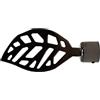 GIRASOLE HOME® Terminale Foglia per Asta da Tenda dal Diametro di 18-20 mm 2 Pezzi in Ferro (Nichel Nero)