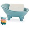 dodococa 1 pezzo 14,2 cm colorato in ceramica Mini Clawfoot vasca da bagno portasapone Decortativo Portasapone piccolo vaso per trucchi, contenitore per criceti (blu)