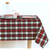 Riad Arredo Tovaglia di Natale Rettangolare Tessuto Tinto Filo Originale Lurex Tartan Prodotta In Italia Tovaglia Natalizia Made In Italy (Bianco, 140 x 180 cm - 6/8 PERSONE)