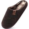 COFACE Pantofole da Uomo Invernali Calde Ciabatte da Casa Comoda Memory Foam Feltro Scarpe con Antiscivolo Suola Marrone Scuro Taglia 47