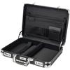 HMF Valigetta portadocumenti in alluminio per laptop fino a 17,3 pollici, Valigetta business da uomo con serratura a combinazione e scomparto laptop imbottito | 45 x 33 x 11 cm | Nero